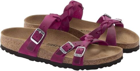 Birkenstock Franca Braided Sandal in Festival Fuchsia Oiled Leather in Kuwait