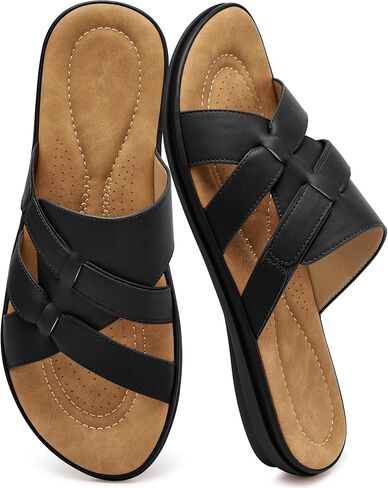 Slides for Women Dressy Summer Flat Sandals for Women 2026 Comfortable Casual Walking Shoes Indoor Outdoor in Kuwait