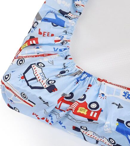 Crib Sheets for Boys and Girl, Fitted Crib Sheet 52'' X 28'' for Standard Crib - 100% Natural Cotton Fitted Portable Neutral Toddler Sheets, Car and Dinosaur in Saudi Arabia