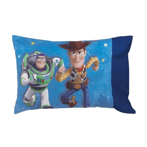 Disney Toy Story 4 - Blue, Green, Red & White 2 Pack Toddler Fitted Crib Sheet & Standard Size Pillowcase Set, Blue, Green, Red, White in Kuwait