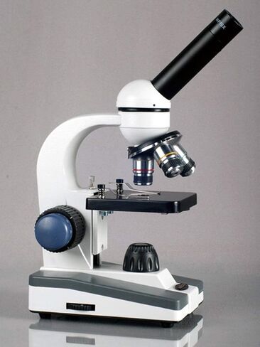 AmScope M150 Compound Monocular Microscope, WF10x Eyepiece, 400X | 40X-400X Magnification Range Compound Biological Microscope Built-In LED Illumination Brightfield Imaging Built-In in Kuwait