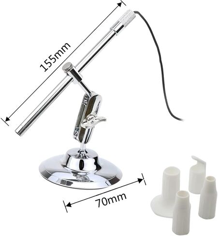 USB Digital Microscope, Portable 10X to 200X HD Inspection Camera with 2MP Sensor 8 Adjustable LEDs 2 in 1 USB Micro USB Type C Connector Stand Base for Students Collectors in Kuwait