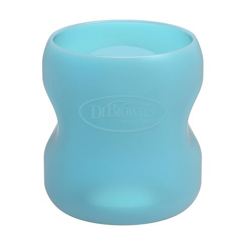 Dr. Brown's Options+ Wide-Neck Glass Bottle Sleeve, 100% Silicone, Blue, BPA-Free, 5 oz, 1-Pack in Kuwait