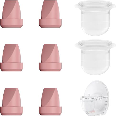 8PC M6 Breast Pump Replacement Accessories, Including 6pcs Duckbill Valve and 2pcs Diaphragms for Momcozy Mobile Style | M6, Replace for Momcozy Pump Parts, Not Original Parts, 8PC Red in Kuwait