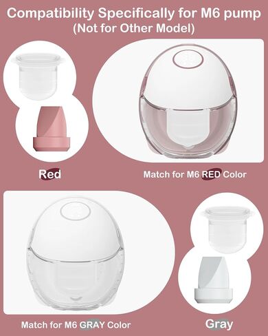 8PC M6 Breast Pump Replacement Accessories, Including 6pcs Duckbill Valve and 2pcs Diaphragms for Momcozy Mobile Style | M6, Replace for Momcozy Pump Parts, Not Original Parts, 8PC Red in Kuwait