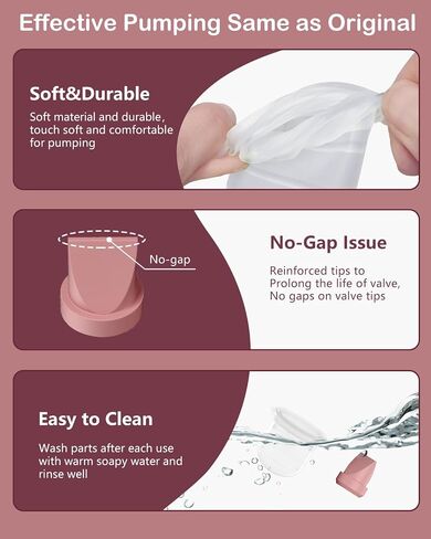 8PC M6 Breast Pump Replacement Accessories, Including 6pcs Duckbill Valve and 2pcs Diaphragms for Momcozy Mobile Style | M6, Replace for Momcozy Pump Parts, Not Original Parts, 8PC Red in Kuwait