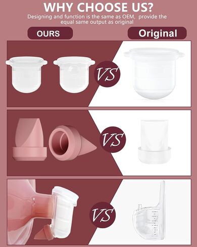 8PC M6 Breast Pump Replacement Accessories, Including 6pcs Duckbill Valve and 2pcs Diaphragms for Momcozy Mobile Style | M6, Replace for Momcozy Pump Parts, Not Original Parts, 8PC Red in Kuwait