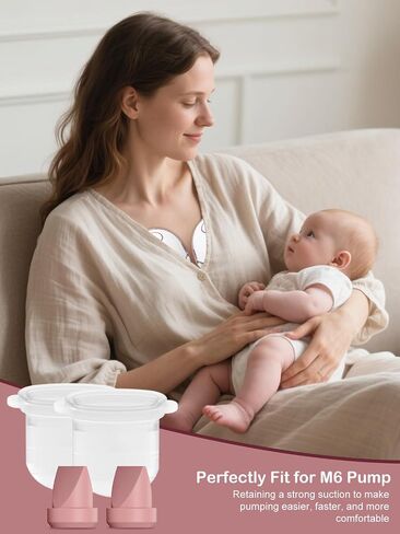 8PC M6 Breast Pump Replacement Accessories, Including 6pcs Duckbill Valve and 2pcs Diaphragms for Momcozy Mobile Style | M6, Replace for Momcozy Pump Parts, Not Original Parts, 8PC Red in Kuwait