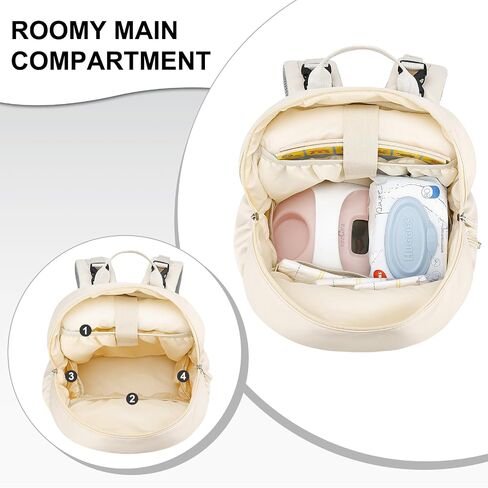 GDNasist Breast Pump Backpack Fit for Spectra S1 and S2 with Removable Cooler Compartment, Pumping Bag for Pump Accessories, Breast Pump Bag for Work, Travel and Family Use Beige in Kuwait