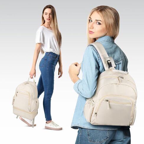 GDNasist Breast Pump Backpack Fit for Spectra S1 and S2 with Removable Cooler Compartment, Pumping Bag for Pump Accessories, Breast Pump Bag for Work, Travel and Family Use Beige in Kuwait
