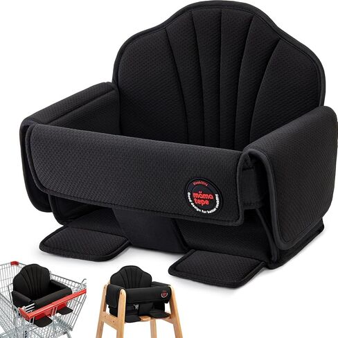 Padded Shopping Cart Cover for Baby, Black | Universal Restaurant High Chair Seat Cover, Machine Washable, Soft Buggy Seat Protector, For Infant Toddler Boy & Girl in Kuwait
