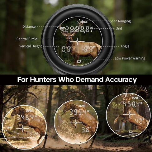 10x42 Hunting Binoculars with Laser Rangefinder, 1968 Yard | 0.15s Fast Ranging, Accuracy ±0.5m, IP65 Waterproof, Included Bino Harness Chest Pack, Ideal for Long Range Hunting & Outdoor in Kuwait