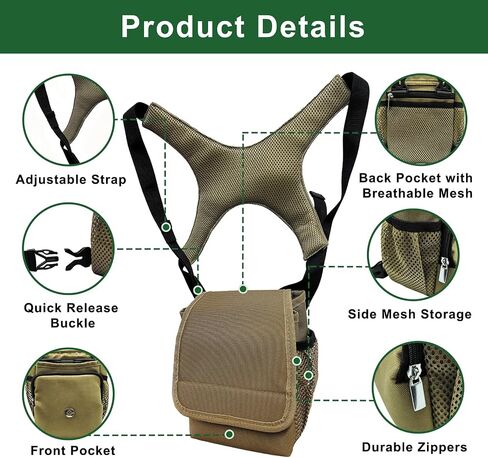 10x42 Hunting Binoculars with Laser Rangefinder, 1968 Yard | 0.15s Fast Ranging, Accuracy ±0.5m, IP65 Waterproof, Included Bino Harness Chest Pack, Ideal for Long Range Hunting & Outdoor in Kuwait