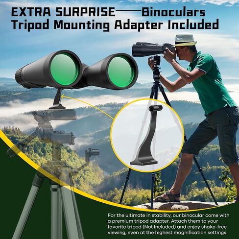 15-35x80 Astronomy Binoculars for Adults, High Powered 35x Zoom HD for Stargazing & Bird Watching, Waterproof Binocular with Tripod Adapter, Ideal Essentials for Cruise Ship, Travel, Camping, Hunting in Kuwait