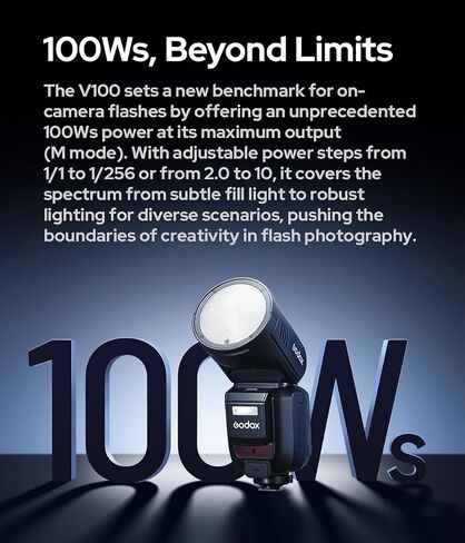 Godox V100 S V100S 100W TTL Flash Strobe Speedlight for Sony Cameras | With SU-1 Sub Flash, 1.7s Recycle Time, 2.4G TTL HSS 1/8000, 2.3in OLED Touchscreen, Buil-in Li-ion, 400 Full Power Flashes in Saudi Arabia
