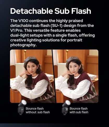 Godox V100 S V100S 100W TTL Flash Strobe Speedlight for Sony Cameras | With SU-1 Sub Flash, 1.7s Recycle Time, 2.4G TTL HSS 1/8000, 2.3in OLED Touchscreen, Buil-in Li-ion, 400 Full Power Flashes in Saudi Arabia