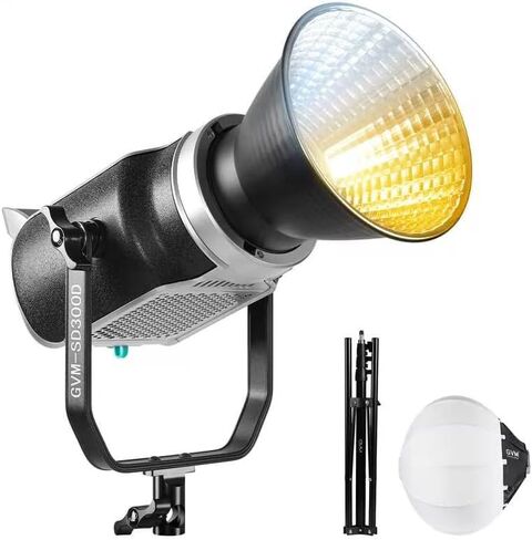 GVM 300W COB LED Video Light Kit with 26'' Lantern Softbox, Photography Lighting in 2700~7500K 12000Lux@1m CRI97+, APP Control 8 Scene Lights, Studio Lights for Photography Film Video Recording in Kuwait