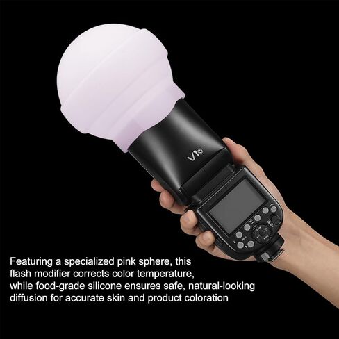 Andoer AK R22 Flash Diffuser Modifier Silicone Collapsible Diffusion Dome 3 Shape Soft Light Control 12 x 12 x 8.5 cm for V1 Round Head Portrait Wedding Product in Kuwait