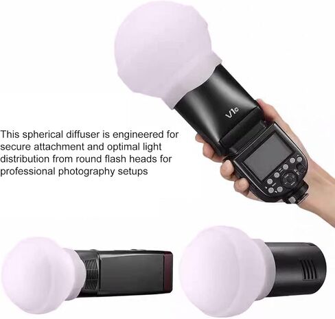 Andoer AK R22 Flash Diffuser Modifier Silicone Collapsible Diffusion Dome 3 Shape Soft Light Control 12 x 12 x 8.5 cm for V1 Round Head Portrait Wedding Product in Kuwait