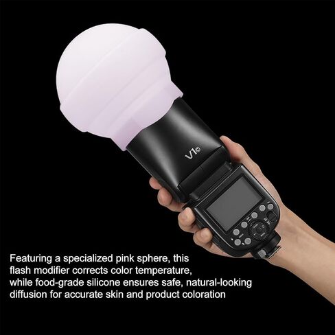 Dpofirs Spherical Diffuser, Flash Softbox for V1/ AD100 Pro Series Round Head Flash, Pink Color Correction Silicone Soft Light Dome with 3 Modes in Kuwait