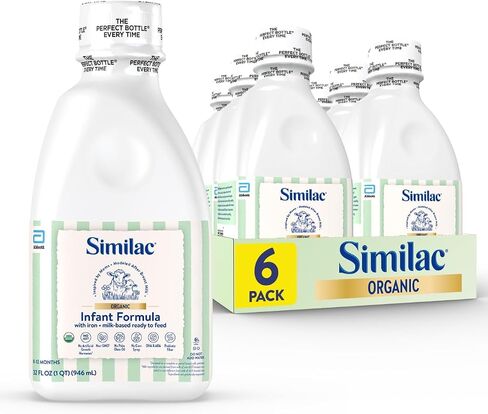 Similac Organic Infant Formula, Easy to Digest, USDA-Certified Organic, Ready to Feed, 32-fl-oz Bottle, Pack of 6 in Kuwait