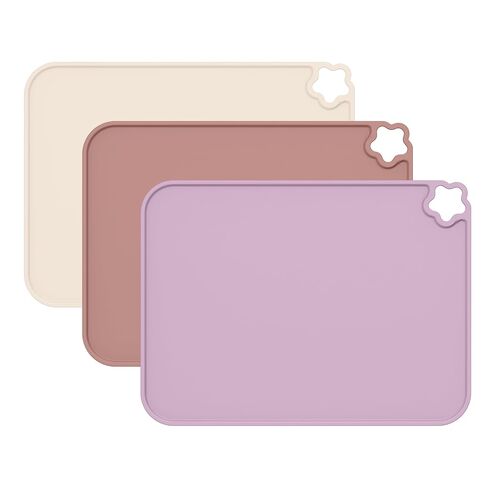 Silicone Placemat for Toddles Kids Non-Slip Reusable Portable Kids Placemats for Dinning Table Heat Resistant Placemats, Baby Placemat Stain Resistant Silicone Mat for Dining Table 3 Pack in Kuwait