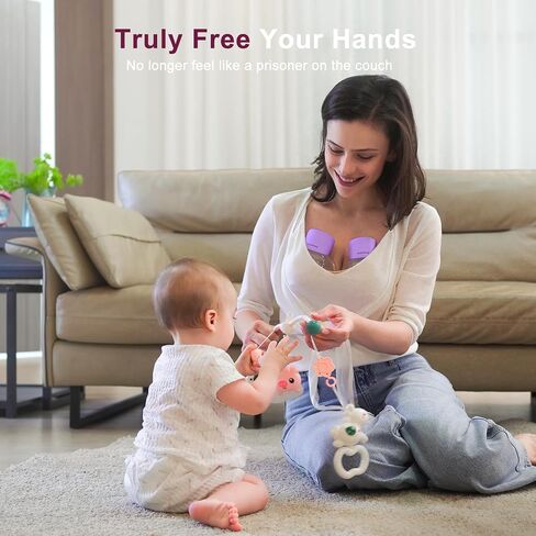 Wearable Breast Pump S12, Electric DoublePump Hands-Free Breastfeeding Pump, 12 Adjustable Suction Levels, Portable Low Noise Hospital-Grade Breast Pump with Carrying Bag, 24mm, 2 Pack, White in Kuwait