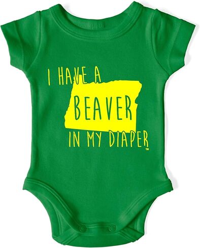 In My Diaper I Have a Beaver Funny Oregon Rivalry Baby Bodysuit Gift for Ducks Fans and New Parents in Kuwait