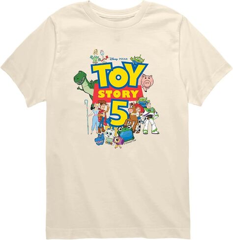 Toy Story 5 - Logo and Characters - Youth and Toddler Boys Short Sleeve Graphic T-Shirt in Kuwait