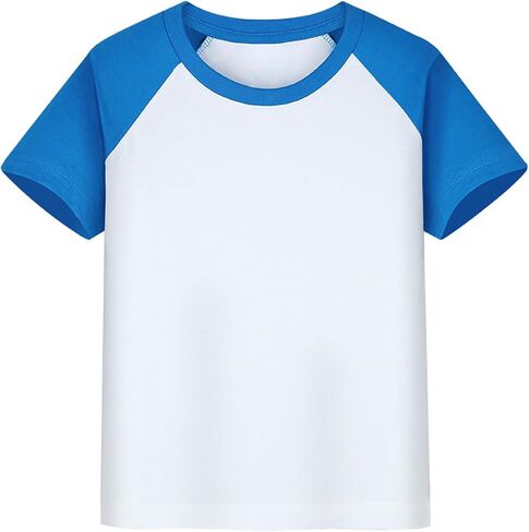 Toddler Baby Boys Baseball T-Shirt Girls Raglan Tee 1-7Y | Short sleeve cotton blended top, Classic baseball style with smooth, Ideal for sports, school, ball games, vacations in Kuwait
