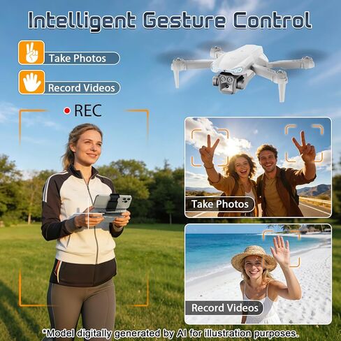 X-shop 1080P Drone with Camera for Adults Beginners, Foldable RC Quadcopter, One Key Start, Gesture Control, Altitude Hold, 360° Flips, 30 Min Flight Time, 2 Rechargeable Batteries, Toy Gift for Kids in Kuwait