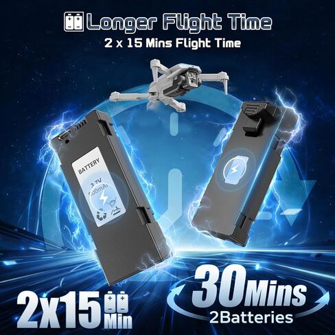 X-shop 1080P Drone with Camera for Adults Beginners, Foldable RC Quadcopter, One Key Start, Gesture Control, Altitude Hold, 360° Flips, 30 Min Flight Time, 2 Rechargeable Batteries, Toy Gift for Kids in Kuwait