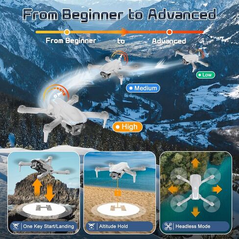 X-shop 1080P Drone with Camera for Adults Beginners, Foldable RC Quadcopter, One Key Start, Gesture Control, Altitude Hold, 360° Flips, 30 Min Flight Time, 2 Rechargeable Batteries, Toy Gift for Kids in Kuwait
