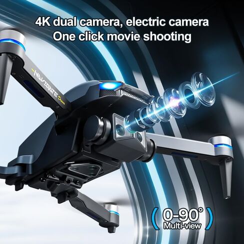 Drone with Camera 1080P HD, Brushless motor FPV Foldable Drone for Adults ，One-Key Take Off/Landing, Intelligent obstacle avoidance，360° Flips, Headless Mode，Optical Flow Positioning in Kuwait