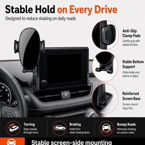 Car Phone Mount for Geely Xingyuan 2024-2025 10.1in | Custom Fit Stable Navigation,Mechanical Clamp Design,Screen clip mount keeps your phone near the center display in Kuwait