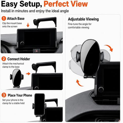 Car Phone Mount for HAVAL M6 Plus 2021-2022 12.3in | Custom Fit Stable Navigation,Mechanical Clamp Design,Screen clip mount keeps your phone near the center display in Kuwait