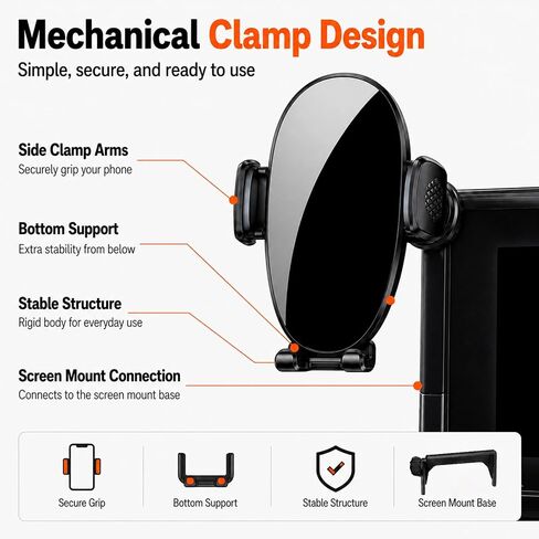 Car Phone Mount for HAVAL M6 Plus 2021-2022 12.3in | Custom Fit Stable Navigation,Mechanical Clamp Design,Screen clip mount keeps your phone near the center display in Kuwait