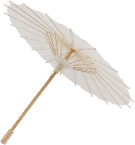 Zunate Kids Paper Parasol Chinese Style DIY White Paper Umbrella for Decoration, and, 83cm/32.7in - Blank Umbrella for Art Painting, Photography Props, Beach Sunshade, Role in Kuwait