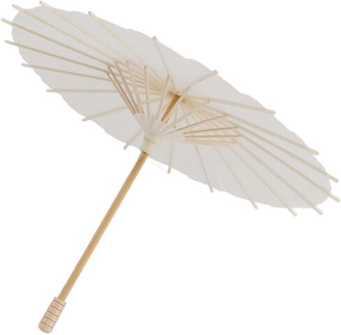Zunate Kids Paper Parasol Chinese Style DIY White Paper Umbrella for Decoration, and, 83cm/32.7in - Blank Umbrella for Art Painting, Photography Props, Beach Sunshade, Role in Kuwait