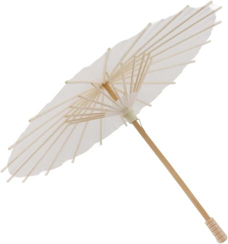 Zunate Kids Paper Parasol Chinese Style DIY White Paper Umbrella for Decoration, and, 83cm/32.7in - Blank Umbrella for Art Painting, Photography Props, Beach Sunshade, Role in Kuwait