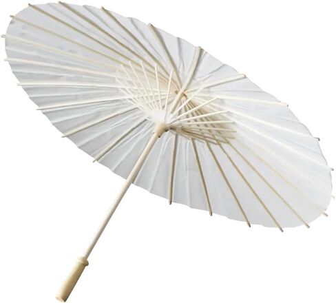 A White Paper Umbrella for Wedding Decoration Handmade Traditional Chinese Bridal Sunshade Photo Prop and Party Accessory,40cm in Kuwait