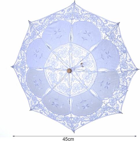 GLOGLOW Bridal Lace Umbrella Wedding Lace Parasol Elegant Bridal Umbrella with Fine Craftsmanship for Wedding Decoration Photo Props in Kuwait