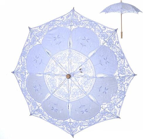 GLOGLOW Bridal Lace Umbrella Wedding Lace Parasol Elegant Bridal Umbrella with Fine Craftsmanship for Wedding Decoration Photo Props in Kuwait