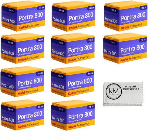 Kodak Professional Portra 800 Color Negative 35mm Film (36 Exposures) | 2 Rolls (72 Total Exposures) + Microfiber Cloth in Kuwait