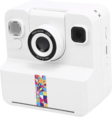 Kids Instant Print Camera 16x Digital Zoom 2.4 Inch Screen 1080P HD Video 180 Degree Rotating Lens 5 Color Prints 22 Frame Designs with MP3 Player Time Lapse for Children in Kuwait