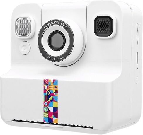 Kids Instant Print Camera 16x Digital Zoom 2.4 Inch Screen 1080P HD Video 180 Degree Rotating Lens 5 Color Prints 22 Frame Designs with MP3 Player Time Lapse for Children in Kuwait
