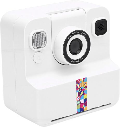 Kids Instant Print Camera 16x Digital Zoom 2.4 Inch Screen 1080P HD Video 180 Degree Rotating Lens 5 Color Prints 22 Frame Designs with MP3 Player Time Lapse for Children in Kuwait