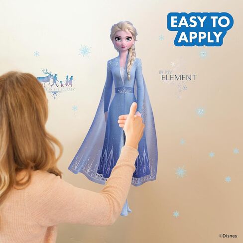 Disney Frozen Elsa Wall Decals - 33" Princess Elsa Wall Vinyl Stickers Bedroom Decor - Peel and Stick Room Decorations in Kuwait