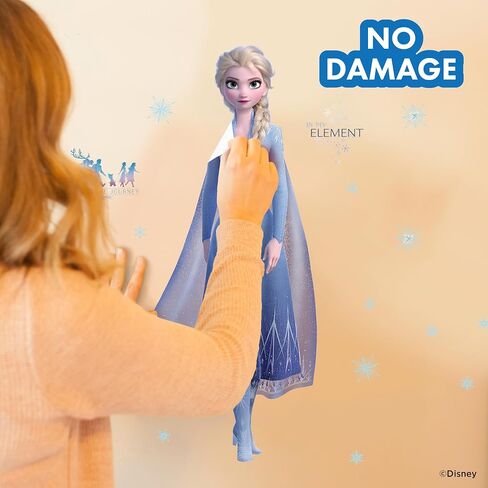 Disney Frozen Elsa Wall Decals - 33" Princess Elsa Wall Vinyl Stickers Bedroom Decor - Peel and Stick Room Decorations in Kuwait