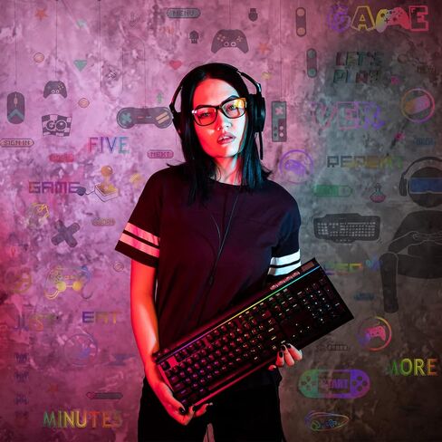 56 Pieces Gamer Wall Decals Gaming Controller Joystick Decals Removable Video Games Stickers Game Boy Wall Art for Bedroom Playroom Decoration (Colorful) in Saudi Arabia